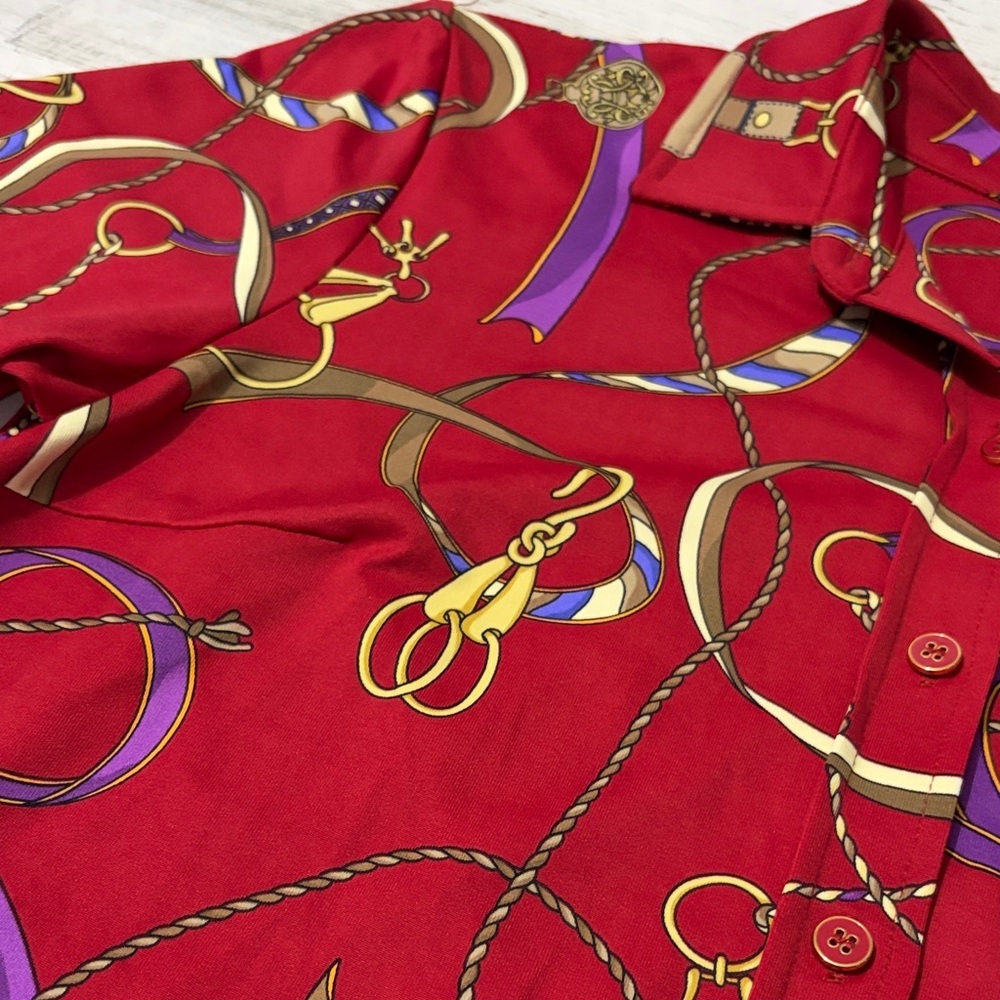 J. McLaughlin Betty Red Button Down Size Small - Picture 4 of 10